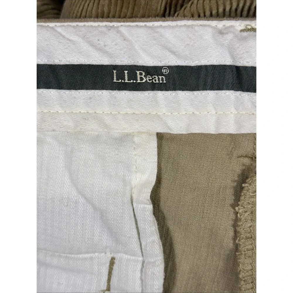 LL Bean Pants‎ Mens Size 36x32 Beige Corduroy Stretch Organic Cotton Preppy